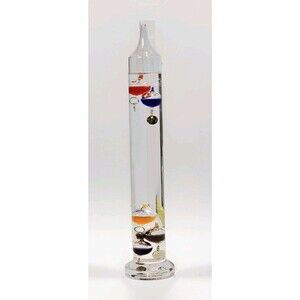 Vintage Galileo Glass Tube Scientific Thermometer 11" Floating Multi Color Balls